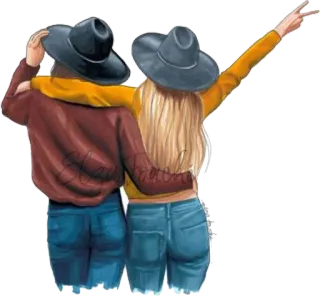 💕 друзья, дружба, девушки, мир, шляпы, вместе telegram sticker