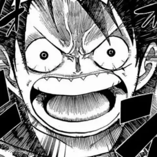 ➖ Luffy One Piece animé, manga, One Piece, Luffy, excité, choqué telegram sticker