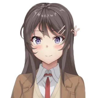 😊 Anime, Garota, Uniforme escolar, Morena, Personagem telegram sticker