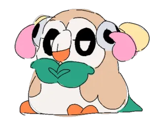 🦉 Rowlet Pokemon pokemon, rowlet, mignon, dessin animé, hibou telegram sticker