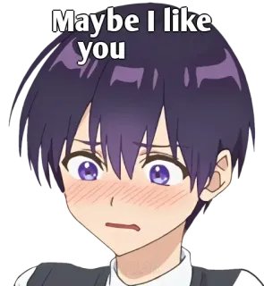 🃏 Maybe I like you อนิเมะ, เด็กผู้ชาย, ชอบ, รัก, โรแมนติก, เขิน telegram sticker