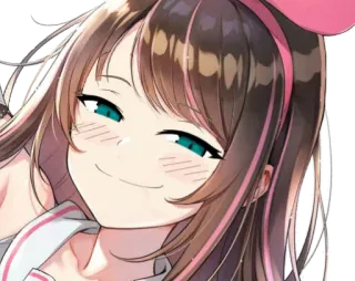 😏 Kizuna AI Anime Mädchen, Virtueller YouTuber, Vtuber, Kizuna Ai, Süß, Lächelnd, Digitale Kunst whatsapp sticker