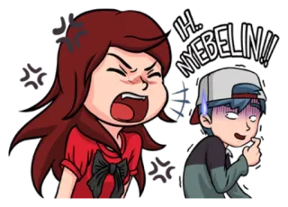 😡 IH.. NYEBELIN!! Cartone animato, Arrabbiato, Infastidito, Indonesiano, Fumetto whatsapp sticker