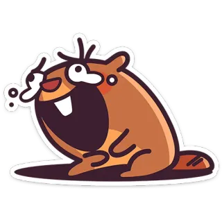 😅 castoro, animale, cartone animato, divertente, carino, roditore telegram sticker
