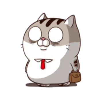 💼 猫, ビジネス, 漫画, ネクタイ, ブリーフケース, オフィス, 動物 telegram sticker