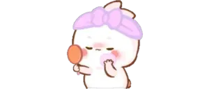 ✨ carino, coniglio, adesivo, bellezza, specchio, adorabile, cartone animato telegram sticker