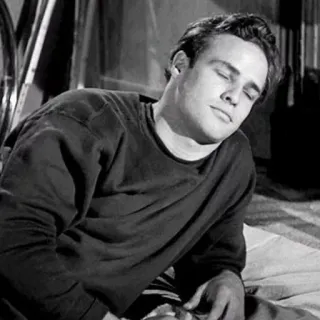 〰 Marlon Brando Schauspieler, Klassiker, Schlaf, Mann, Film, Hollywood whatsapp sticker