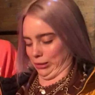 💖 Billie Eilish 比莉·艾利什, 歌手, 脸, 表情, 名人 telegram sticker