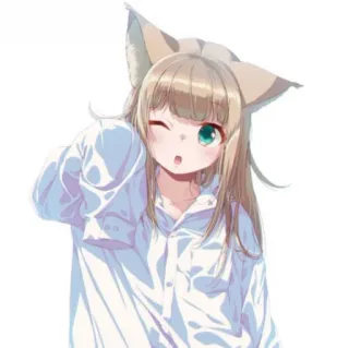 🪤 Anime, Ragazza gatto, Kawaii, Carino, Manga, Adesivo, Ragazza whatsapp sticker