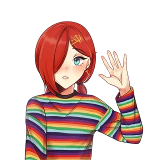 🏳‍🌈 Anime, Fille, Arc-en-ciel, LGBT, Communisme, Faucille et marteau whatsapp sticker