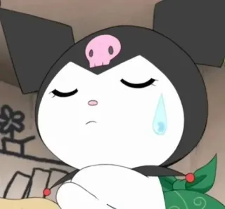 💧 Kuromi 쿠로미, 산리오, 애니메이션, 만화, 슬픈, 우는 telegram sticker