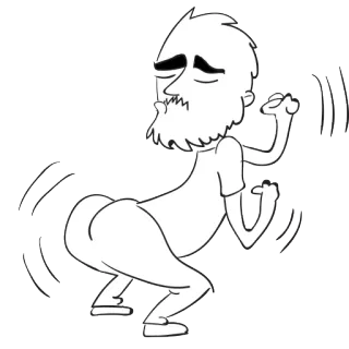 🚶 Cartoon, Twerken, Tanzen, Mann, Bart, Po, Lustig telegram sticker