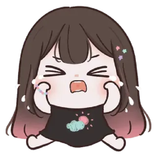 🌈 płacz, smutny, anime, dziewczyna, emocje, słodki telegram sticker