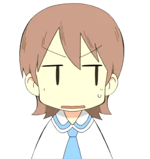 😐 anime, manga, confused, face, expression, cartoon telegram sticker