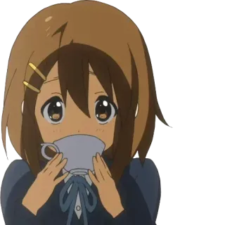😒 Yui Hirasawa K-On! Anime, Fille, Thé, Mignon, Kawaii whatsapp sticker