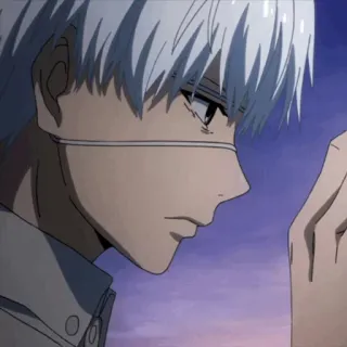💉 Ken Kaneki Tokyo Ghoul 애니메이션, 만화, 도쿄 구울, 카네키 켄, 흰 머리, 마스크 telegram sticker