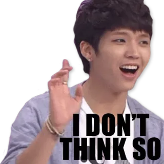 😮 I DON'T THINK SO kpop, 표정, 의심, 반대, 밈, 반응 telegram sticker