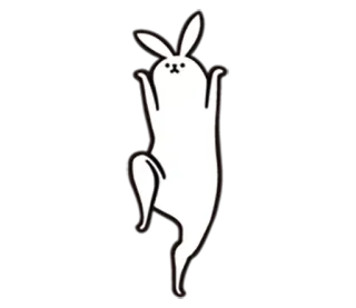 😮 lapin, animal, dessin animé, mignon, autocollant whatsapp sticker