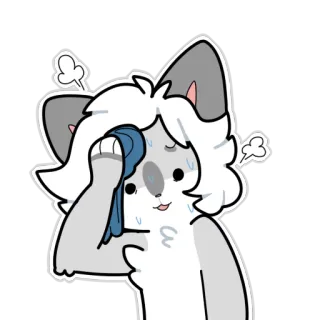 💦 coala, suando, exausto, peludo, animal, desenho animado telegram sticker