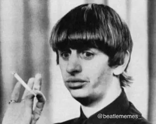 😳 Ringo Starr @beatlememes_ Ringo Starr, The Beatles, Merokok, Rokok, Meme, Musik telegram sticker