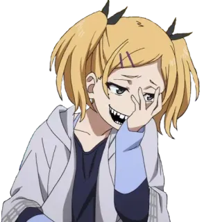 😂 Anime, Ragazza, Sorrisetto, Felpa con cappuccio, Codini whatsapp sticker