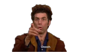 😲 Kramer Seinfeld Ooooh. funny, excited, pointing, sitcom, tv show telegram sticker