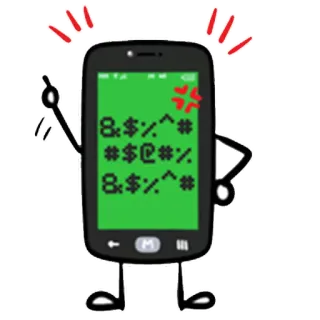 😑 Cartoon, Handy, Wütend, Fluchen, Schimpfwörter whatsapp sticker