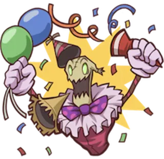🎉 festa, palhaço, celebração, balões, confete, aniversário telegram sticker