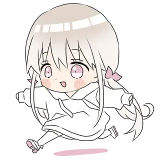 😀 Chibi, Anime, Lucu, Gadis, Berlari, Kawaii telegram sticker