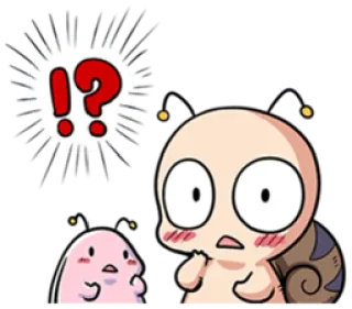 🤭 schnecke, cartoon, frage, überraschung, emoji, süß telegram sticker