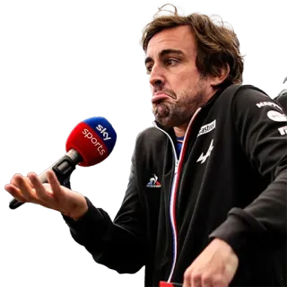 😝 Fernando Alonso fernando alonso, course, f1, formule 1, sky sports, pilote, confus whatsapp sticker