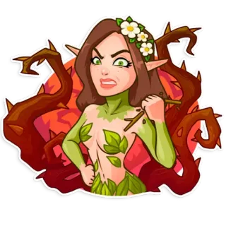 👿 elfo, foresta, magia, fantasy, bosco, natura telegram sticker