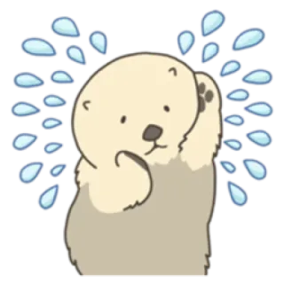 💦 loutre, pleurs, triste, animal, mignon telegram sticker