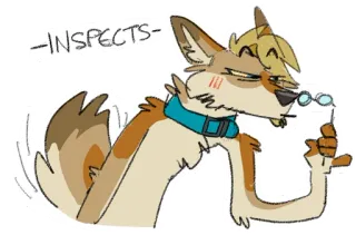 👓 -INSPECTS- animal, dog, glasses, inspect, cartoon telegram sticker