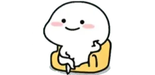 🧸 cartoon, cute, character, sitting, yellow chair, small telegram sticker