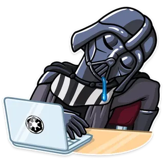 😴 Darth Vader Star Wars star wars, darth vader, laptop, sen, kreskówka, wyczerpany telegram sticker