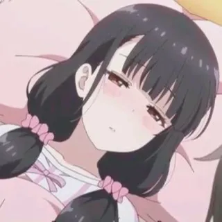 🍬 アニメ, 女の子, 寝そべり, 睡眠, 可愛い telegram sticker