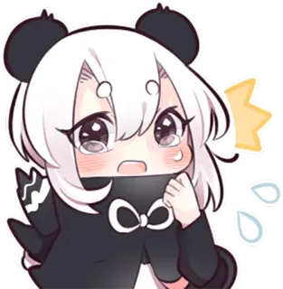 😭 Anime, Panda, Chica, Lindo, Kawaii, Lloroso telegram sticker
