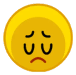 😔 triste, emoji, jaune, émoticône, expression telegram sticker