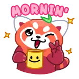 ๐
MORNING panda rosso, animale, cartone animato, mattina, caffรจ, carino, kawaii, occhiolino telegram sticker