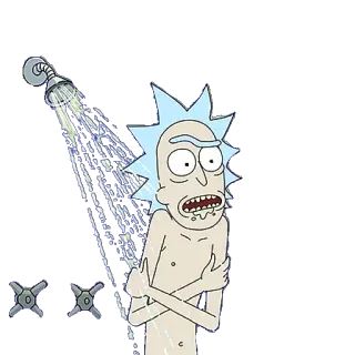 🚿 Rick Sanchez Rick and Morty dibujos animados, Adult Swim, ducha, Rick y Morty, Rick Sanchez telegram sticker