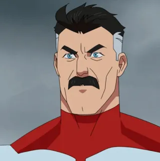 🌐 Omni-Man Invincible Superheld, Viltrumite, Schnurrbart, Cartoon telegram sticker