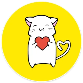 😘 Katze, Tier, Herz, Liebe, Kawaii, Süß, Cartoon telegram sticker