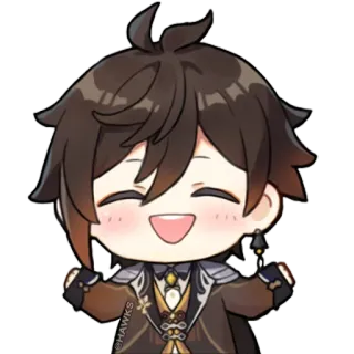 ☺️ Zhongli Genshin Impact anime, genshin impact, character, zhongli, video game telegram sticker