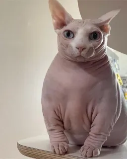 👑 sphynx, gato, sem pelo, animal de estimação, animal telegram sticker