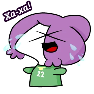😂 Xa-xa! การ์ตูน, ร้องไห้, มีความสุข, สีม่วง, งานเฉลิมฉลอง, หมายเลข 22 telegram sticker