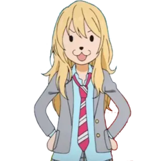 😏 anime, girl, character, dog face, cartoon telegram sticker