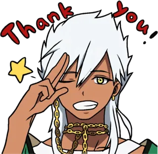🙏 Thank you thank you, anime, character, star, greeting, expression telegram sticker