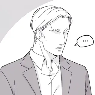 😐 ... Anime, Mangá, Homem, Terno, Balão de fala, Personagem, Arte telegram sticker