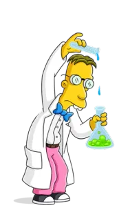 😊 Professor Frink The Simpsons cartoon, scientist, lab, professor, simpsons whatsapp sticker